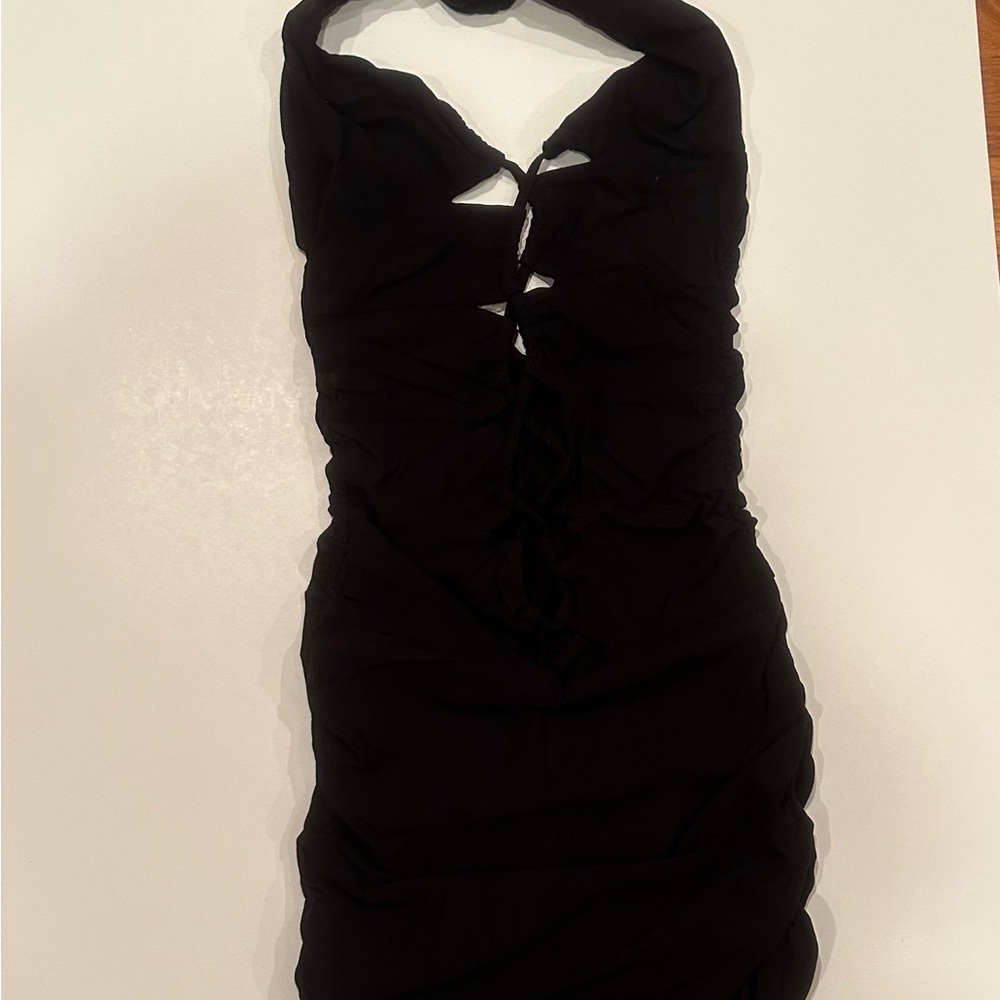 I.AM.GIA Black Halter Mini Dress